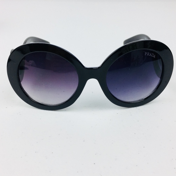 Prada Accessories - Prada Round Black Sunglasses